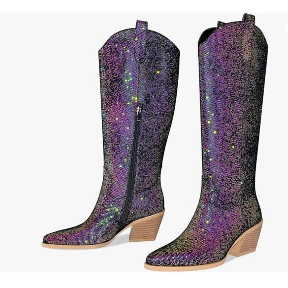 Western Cowboy Purple Boots - Picture 1 of 8